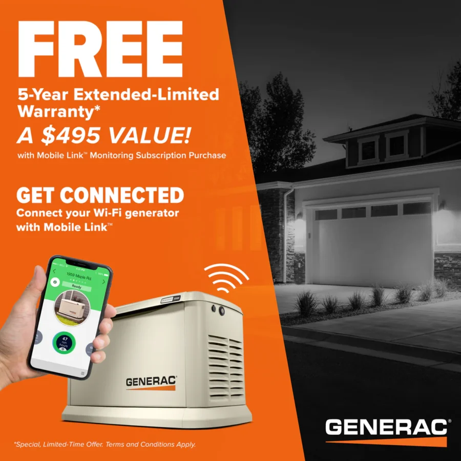 Generac 7210 Guardian 24kW Home Standby Generator with PWRview Transfer ...