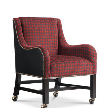 Rainer #219C Luxury Wood Game Arm Chair with Casters
