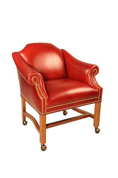 170CN Traditional Upholstered Wood Caster Arm Chair