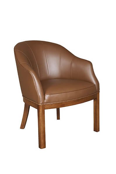 2111 Transitional Upholstered Wood Dining Barrel Chair