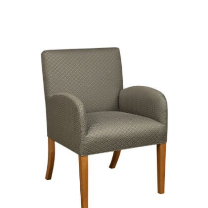 370 Casual Upholstered Wood Dining Arm Chair