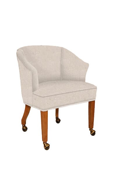 40C Traditional Upholstered Wood Caster Arm Chair
