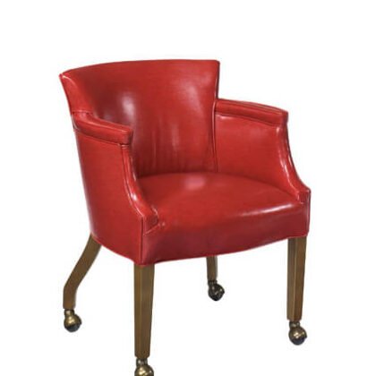 6699 Transitional Upholstered Wood Caster Club Chair