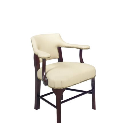 795B Mid-Century Modern Upholstered Wood Dining Arm Chair